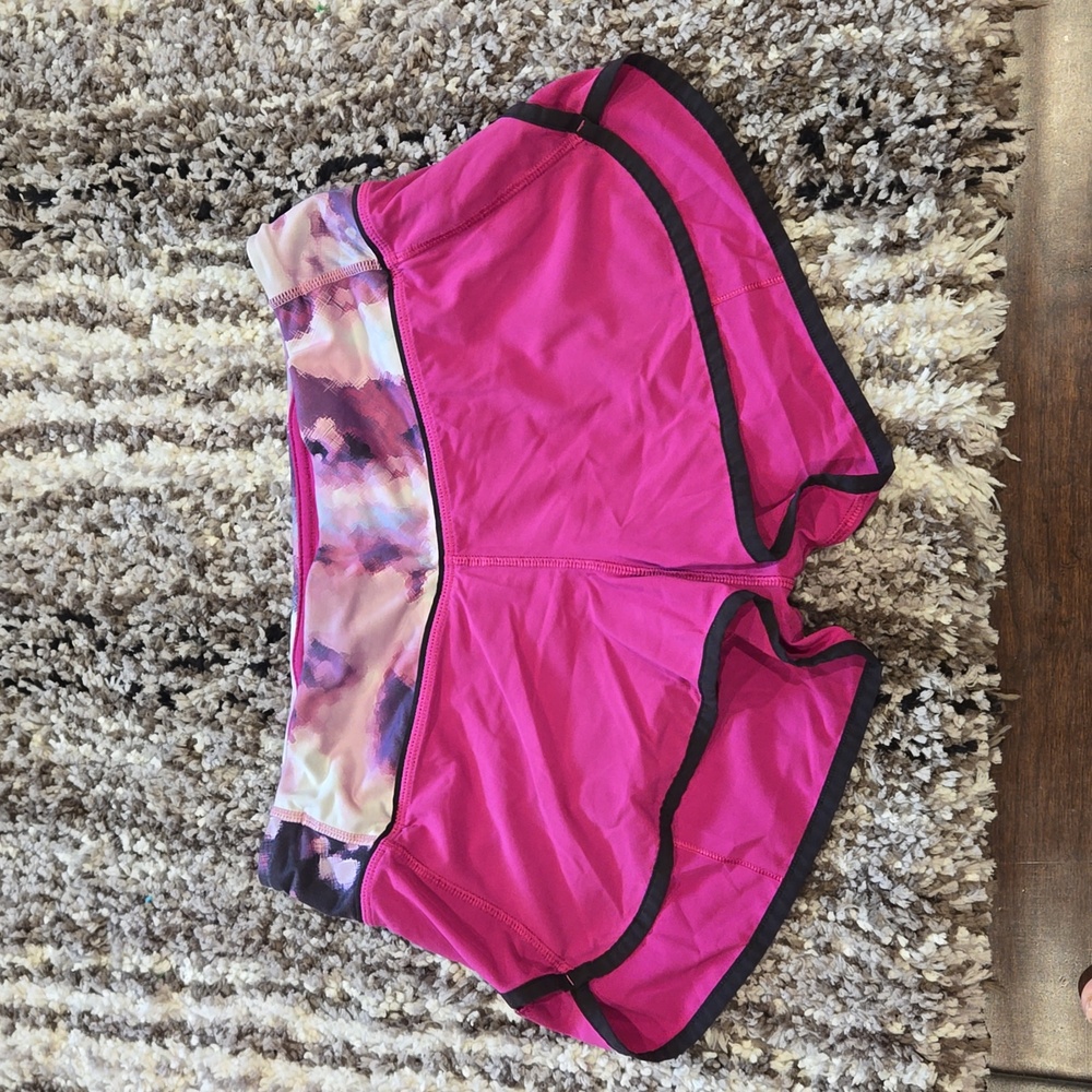 Women’s Pink Athletic Shorts with Printed Waistband